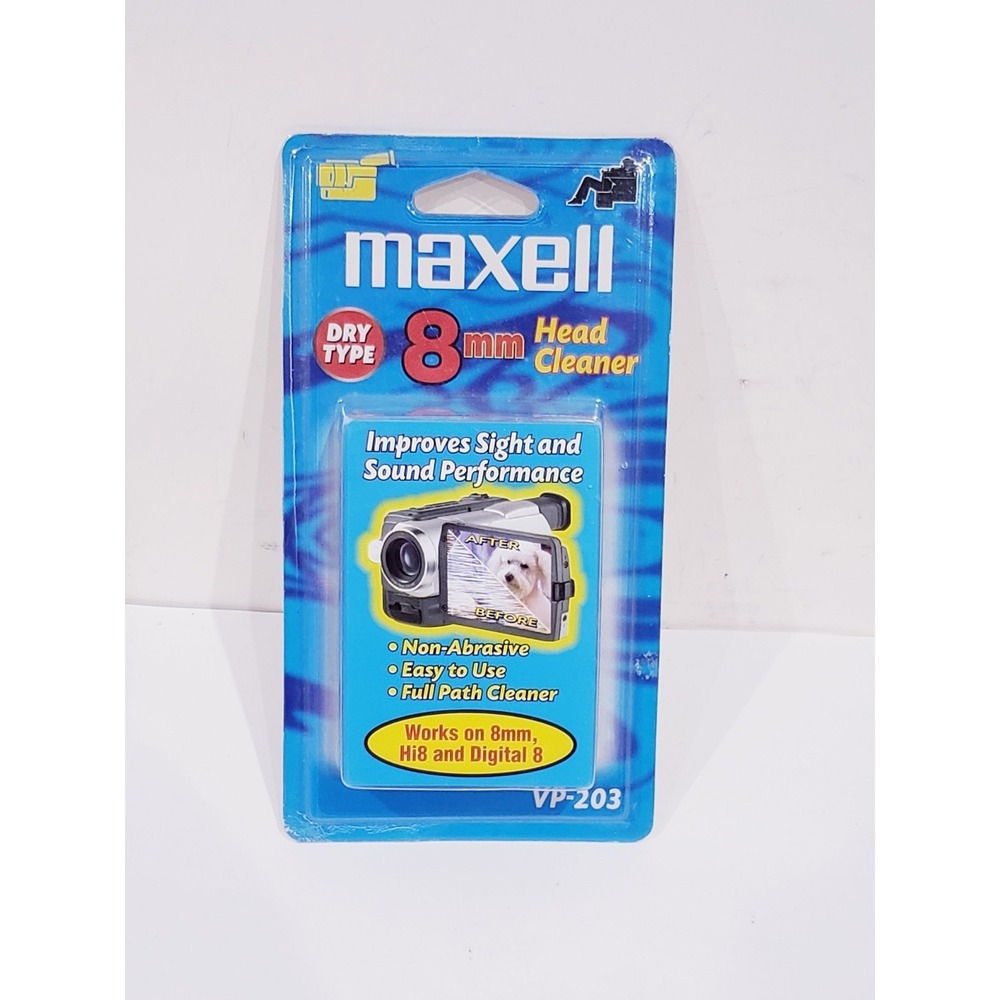 Maxell VP-203 8mm Hi8 And Digital 8 Compact VHS-C Head Cleaner - New